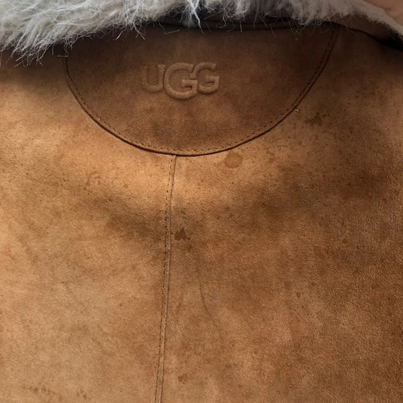 UGG SHEARLING TAN SUEDE COAT - Picture 8 of 9